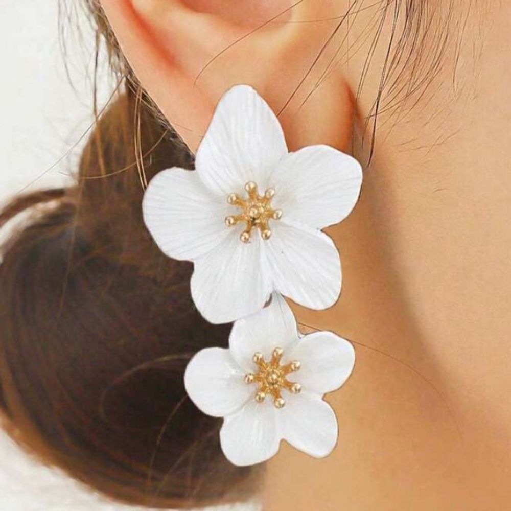 3for$20 1pair Fresh Five-Petal Flower Double Layer Earrings